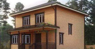 Двухэтажный дом из бруса в Кинешме от Строй-Кнш - строительство от 137293 руб.
